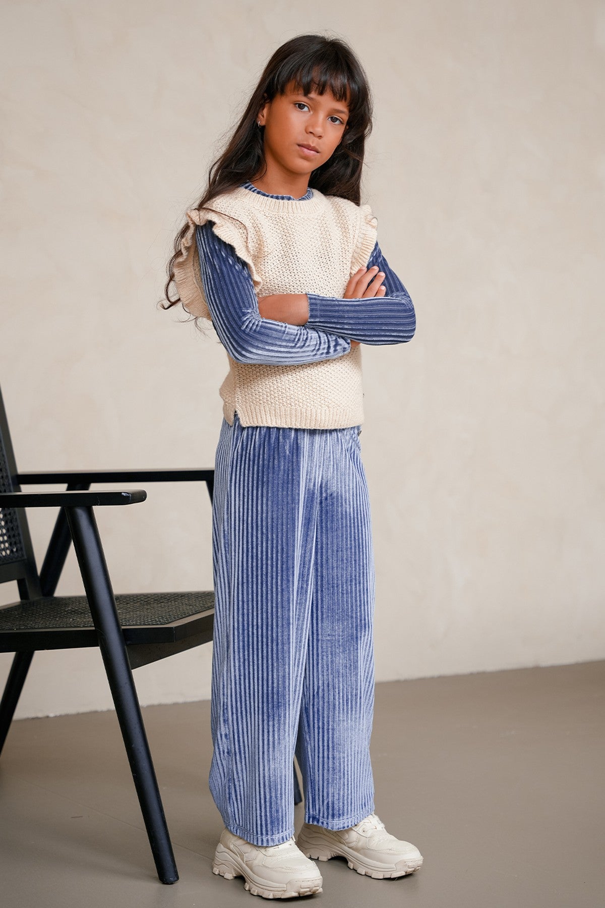 Like Flo Fem velvet wide leg pants