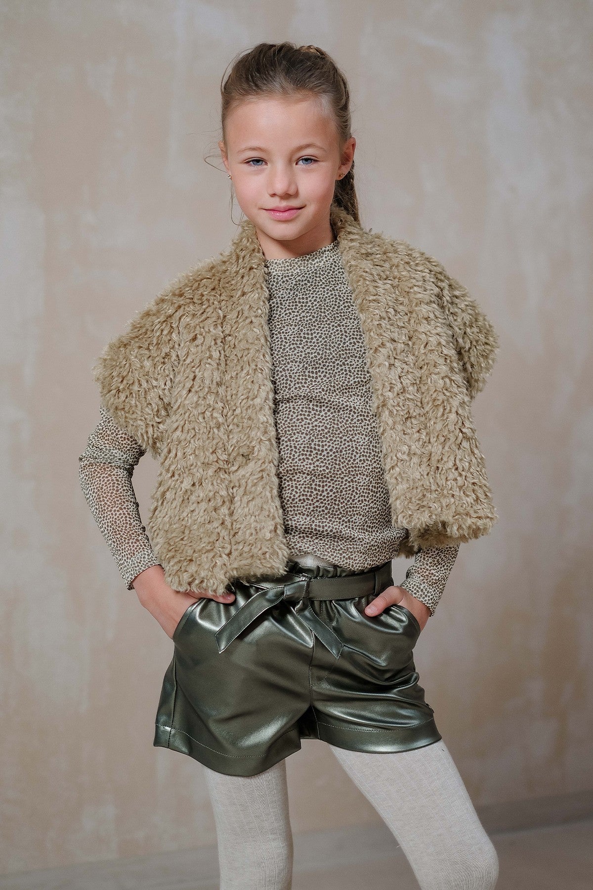 Like Flo Fay-Linn fake leather short with shell belt