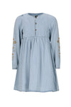 Like Flo Mischa chambrey dress with embroidery at sleeve
