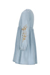 Like Flo Mischa chambrey dress with embroidery at sleeve