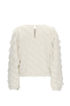 Meisjes Ella fringes blouse van Like Flo in de kleur Cream in maat 134-140.