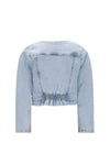 Meisjes Amina denim jacket van Like Flo in de kleur lt denim in maat 134-140.