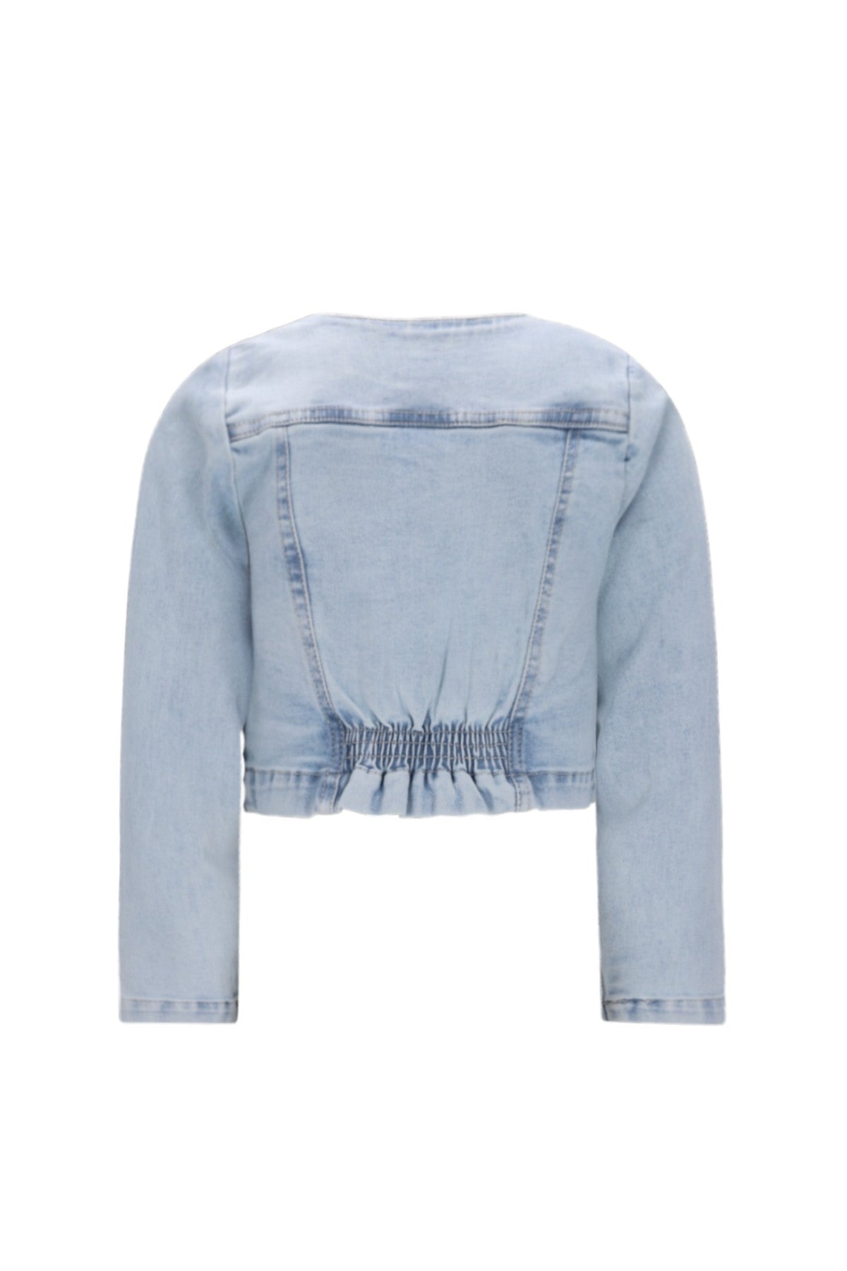 Meisjes Amina denim jacket van Like Flo in de kleur lt denim in maat 134-140.