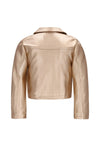 Meisjes Annemei leather jacket van Like Flo in de kleur Gold in maat 134-140.