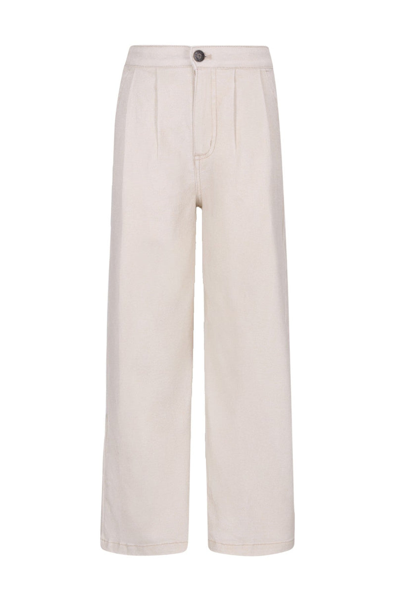 Meisjes Fyke coated denim pants van Like Flo in de kleur Soft gold in maat 140.