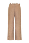 Meisjes Flora girls plisse pants with elastic waistband van Like Flo in de kleur Soft gold in maat 140.