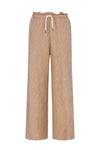 Meisjes Flora girls plisse pants with elastic waistband van Like Flo in de kleur Soft gold in maat 140.