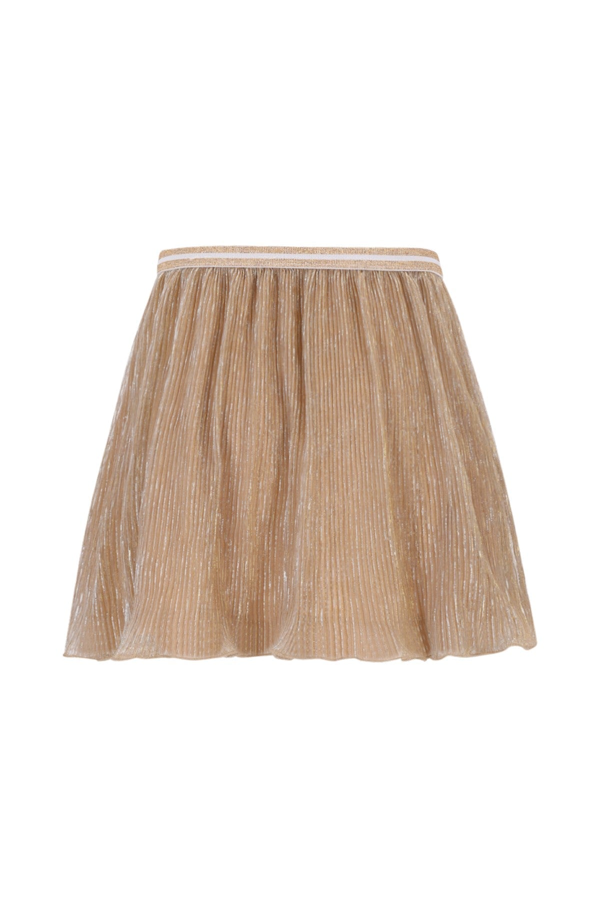 Meisjes Sara plissé skirt with lining van Like Flo in de kleur Soft gold in maat 134-140.