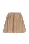 Meisjes Sara plissé skirt with lining van Like Flo in de kleur Soft gold in maat 134-140.