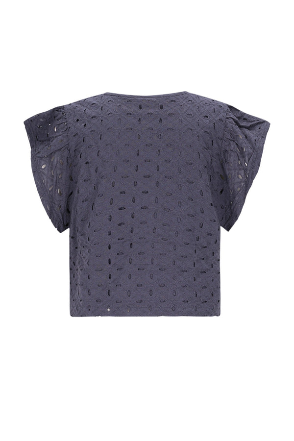 Like Flo Charlotte broderie anglaise blouse with fake bow closure