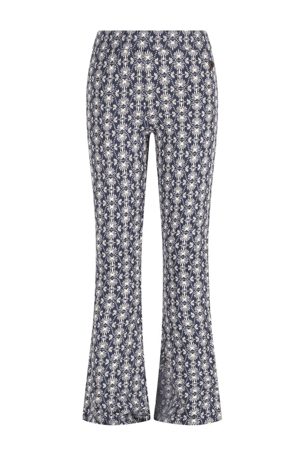 Meisjes Floor AOP structure flared pants van Like Flo in de kleur Palm in maat 140.