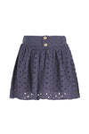 Meisjes Silvanna broderie anglaise skirt van Like Flo in de kleur Navy in maat 134-140.