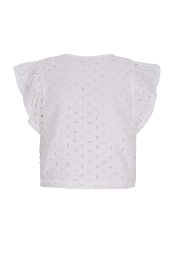 Like Flo Charlotte broderie anglaise blouse with fake bow closure