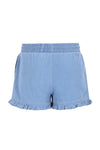 Like Flo Fiona chambrey short with ruffle hem