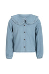 Meisjes Celine chambrey blouse with collar van Like Flo in de kleur lt denim in maat 134-140.