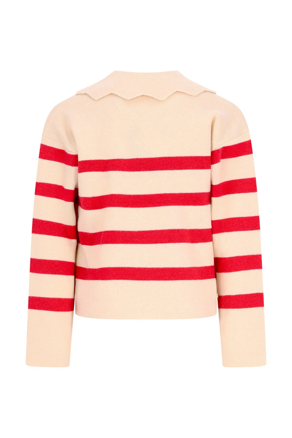Like Flo Dena stripe knit with scallop collar