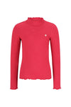 Meisjes Eef basic coll van Like Flo in de kleur Red in maat 134-140.