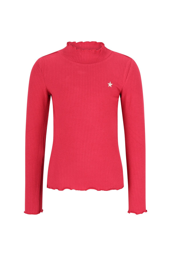 Meisjes Eef basic coll van Like Flo in de kleur Red in maat 134-140.