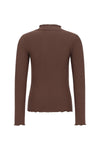 Meisjes Eef basic coll van Like Flo in de kleur Choco in maat 134-140.