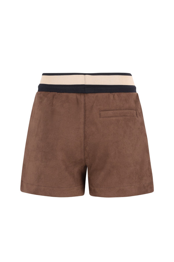 Like Flo Faylinn faux leather short with fancy jacquard rib WB