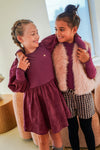 Meisjes Maddy dress van Like Flo in de kleur Purple mauve in maat 140.