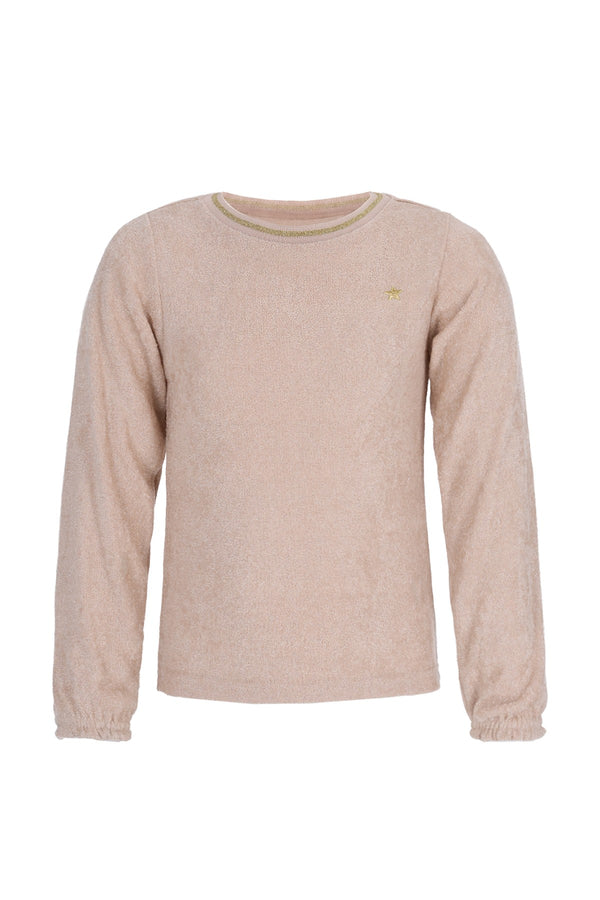 Like Flo Elva glitter top with ruffle sleeve