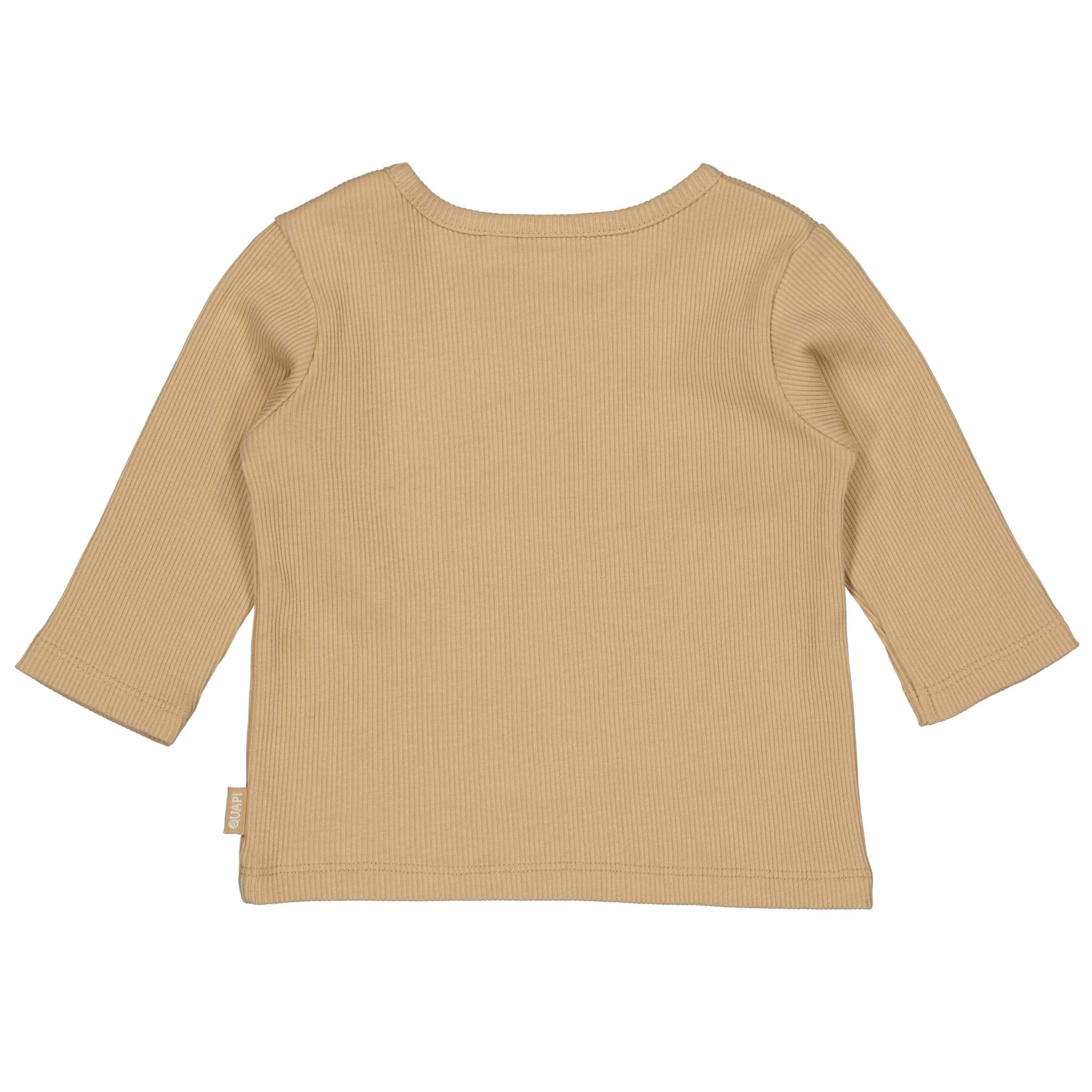 Jongens Longsleeve FALLONQNBW24 van Quapi Newborn in de kleur Light Sand in maat 68.