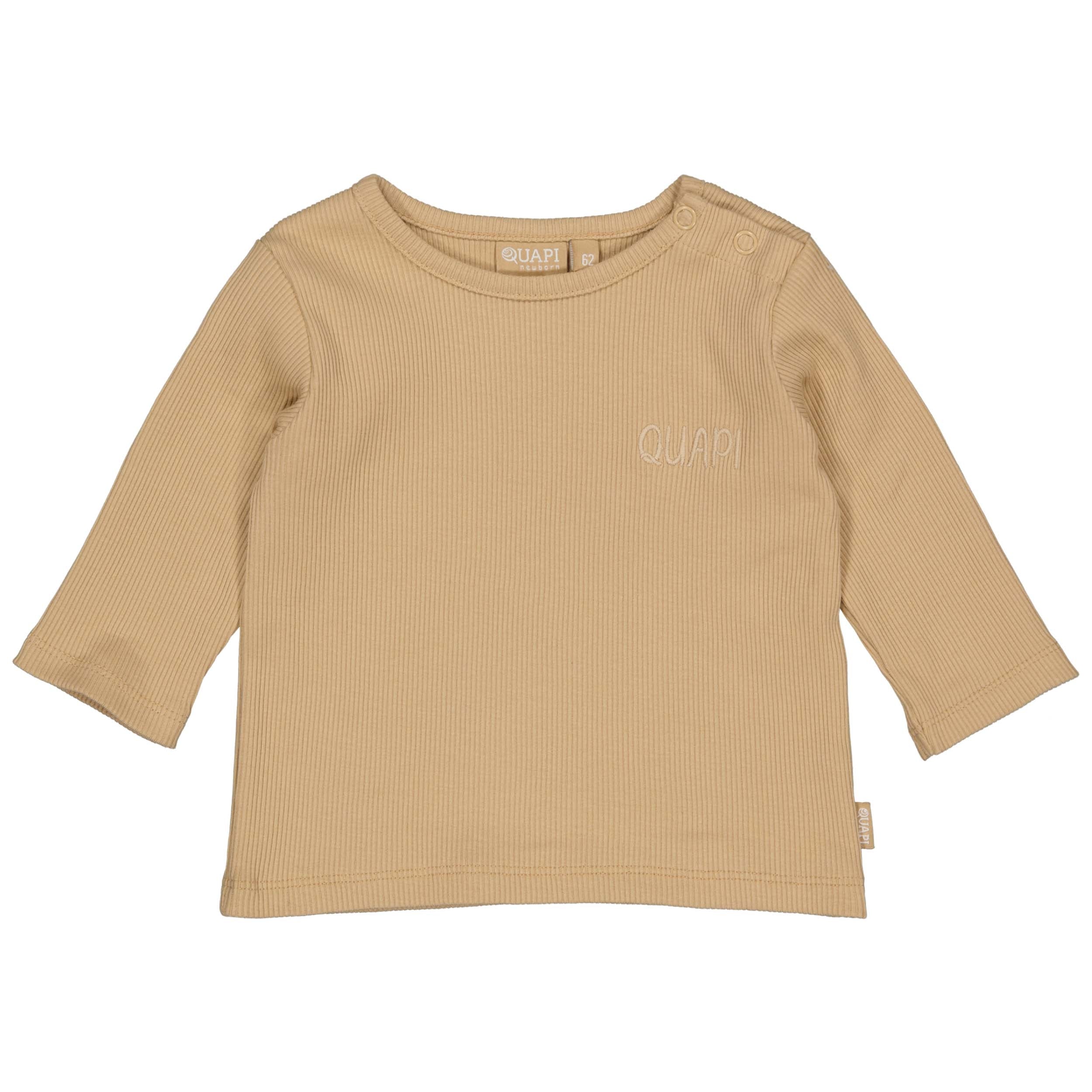 Jongens Longsleeve FALLONQNBW24 van Quapi Newborn in de kleur Light Sand in maat 68.