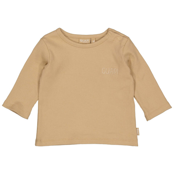 Jongens Longsleeve FALLONQNBW24 van Quapi Newborn in de kleur Light Sand in maat 68.