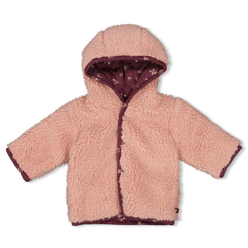 Feetje Bouclé omkeerbaar jasje met capuchon - Blooming Meadow - Bubbles & Bo