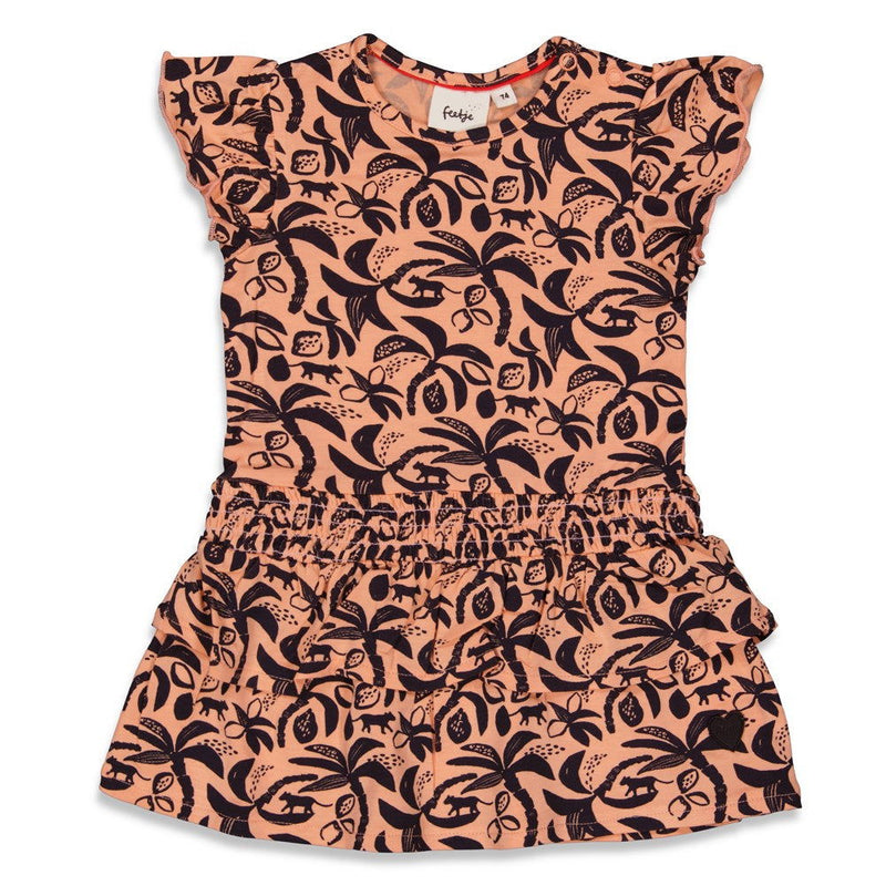 Feetje Jurk AOP - Papaya Punch - Bubbles & Bo