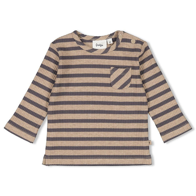 Feetje Longsleeve rib met streep - Camp Wilderness - Bubbles & Bo
