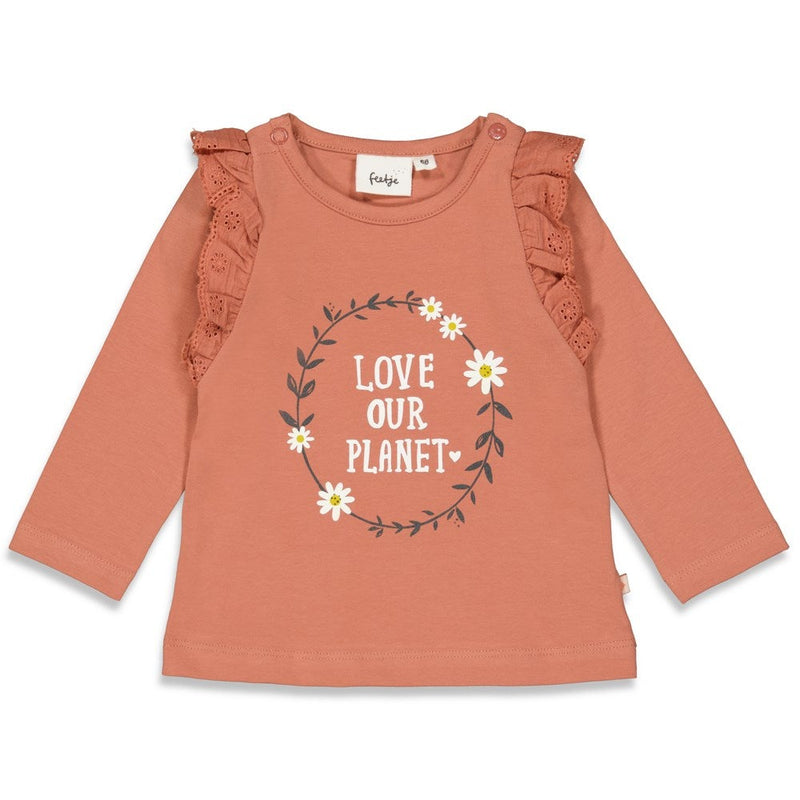 Feetje Longsleeve ruches - Have A Nice Daisy - Bubbles & Bo