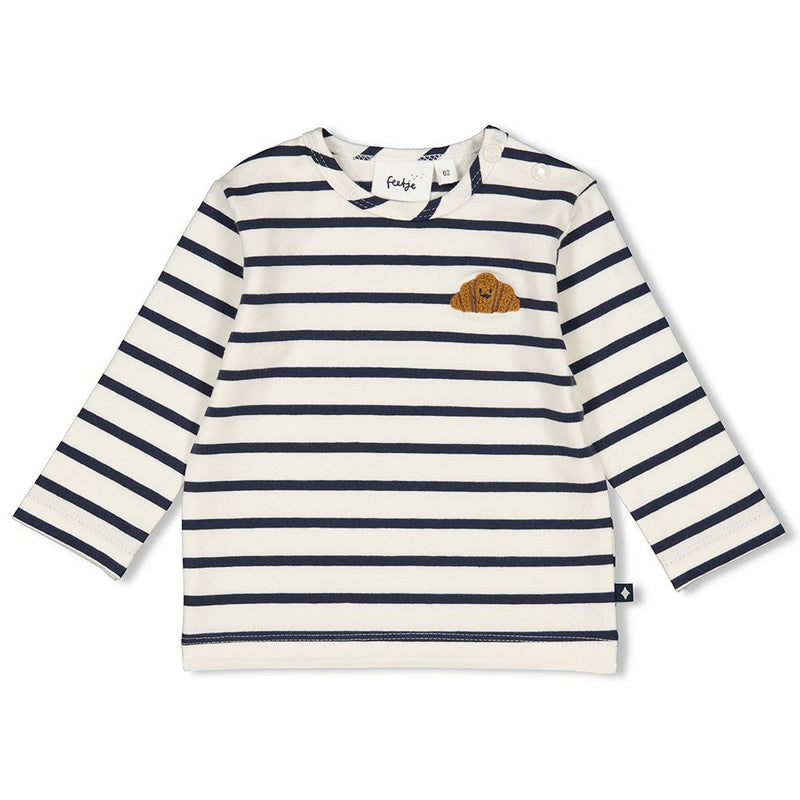 Feetje Longsleeve streep - Club Croissant - Bubbles & Bo