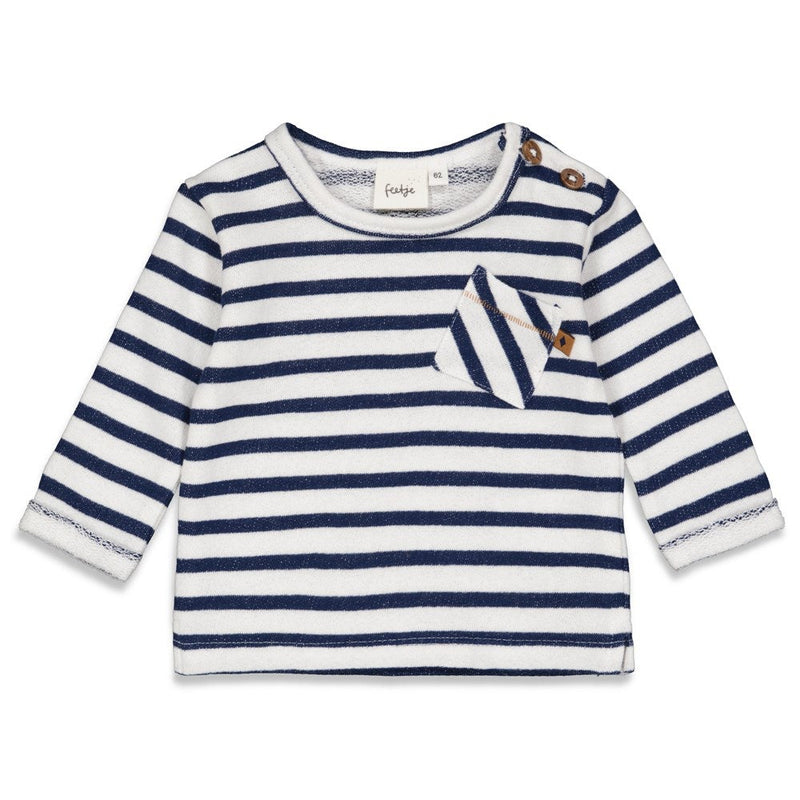Feetje Longsleeve streep - No Waves, No Fun - Bubbles & Bo