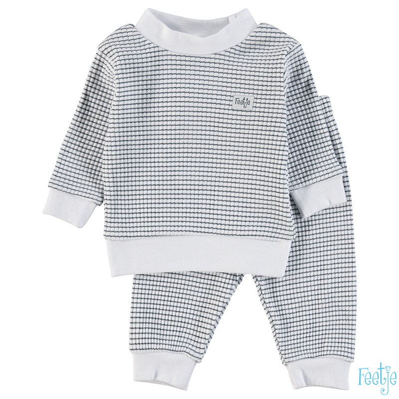 Feetje Navy wafelpyjama kids maxi