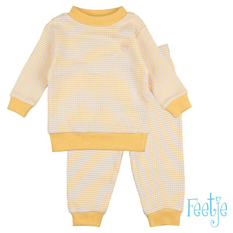 Feetje Okergeel wafelpyjama kids maxi