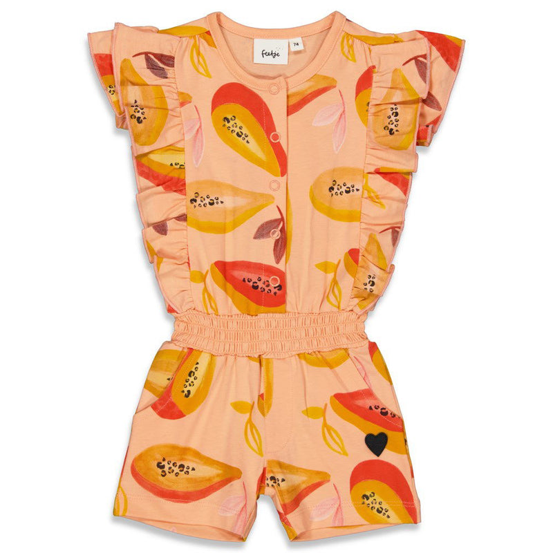 Feetje Playsuit - Papaya Punch - Bubbles & Bo