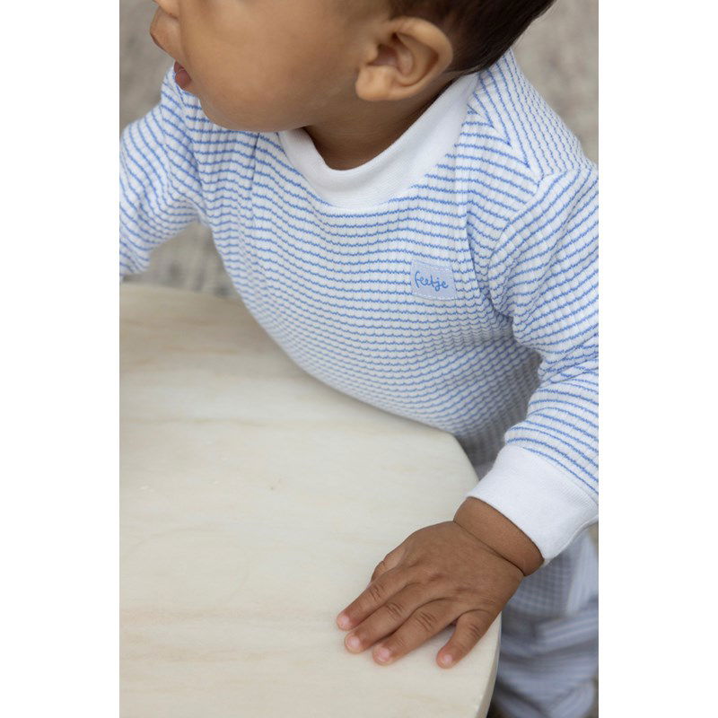 Feetje Pyjama wafel - Blauw - Bubbles & Bo