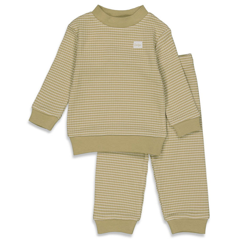 Feetje Pyjama wafel - Summer Special Olijf teens - Bubbles & Bo