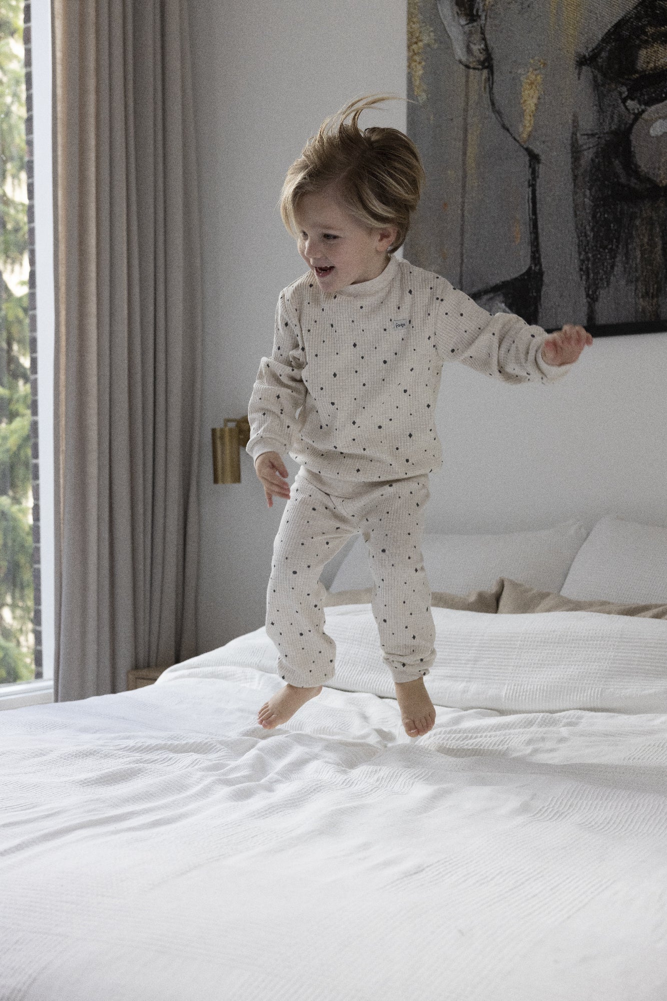 Feetje Pyjama wafel AOP - Family Edition - Bubbles & Bo