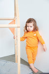 Feetje Pyjama wafel oranje - Bubbles & Bo