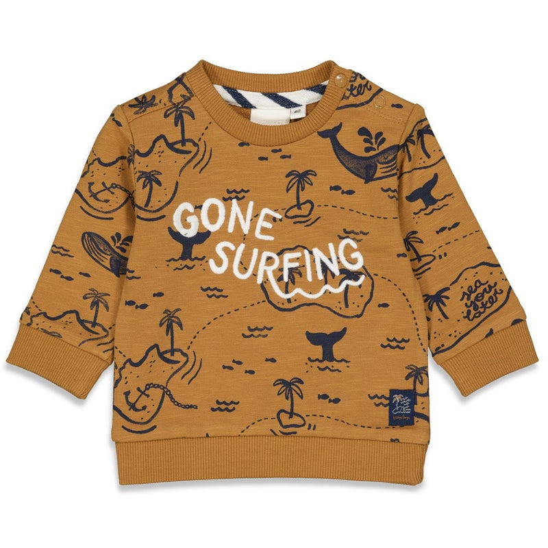Feetje Sweater - No Waves, No Fun - Bubbles & Bo