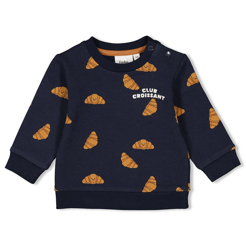 Feetje Sweater AOP - Club Croissant - Bubbles & Bo