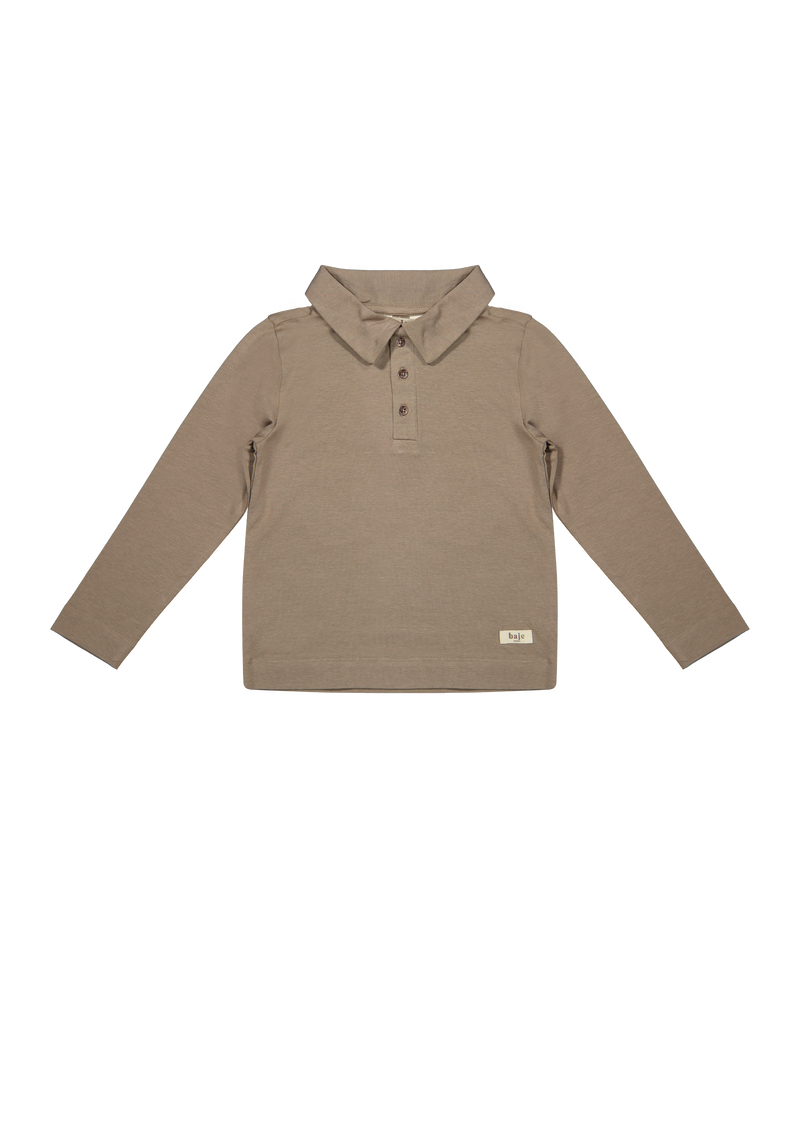 Baje Studio Findon longsleeve polo taupe