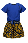 Flo Flo baby girls 2pc viscose dot dress with AO panter skirt and knotted stripe tee - Bubbles & Bo