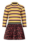 Flo Flo baby girls crincle velvet dress with stripe turtle neck - Bubbles & Bo
