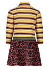 Flo Flo baby girls crincle velvet dress with stripe turtle neck - Bubbles & Bo