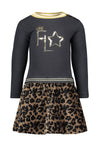 Flo Flo baby girls jersey ls dress crincle velvet skirt - Bubbles & Bo