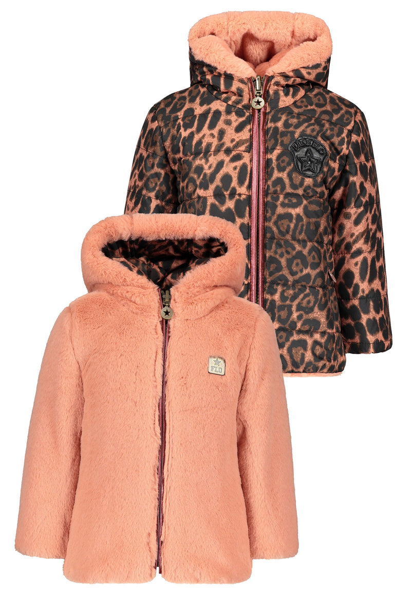 Flo Flo baby girls reversible hooded jacket pink - Bubbles & Bo